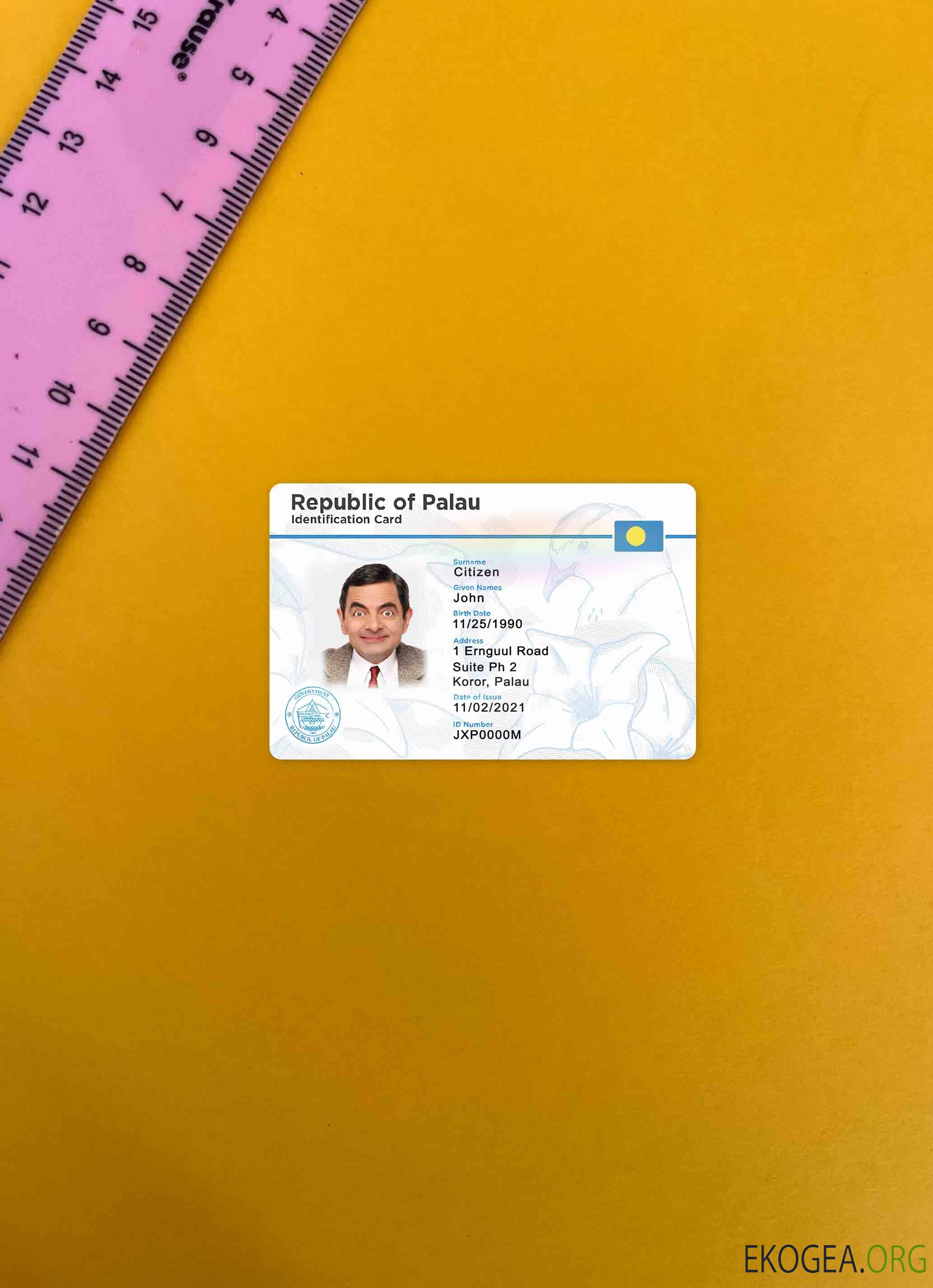 Photolook de la carte d'identité des Palaos AVANT